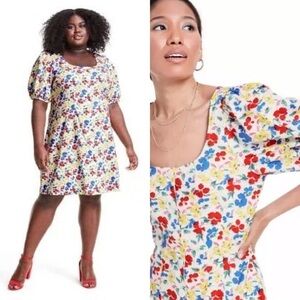 Rixo x Target Floral‎ Short Sleeve Button-Up Dress